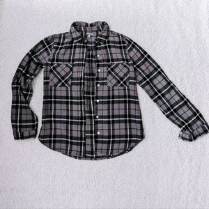 Gray Plaid Button Down Shirt